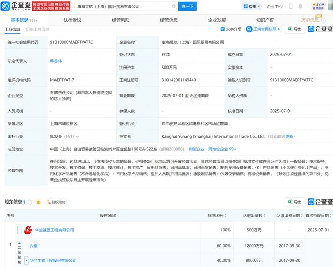 華蘭生物跨界投資，攜手成立國際貿(mào)易公司進軍機械設(shè)備銷售